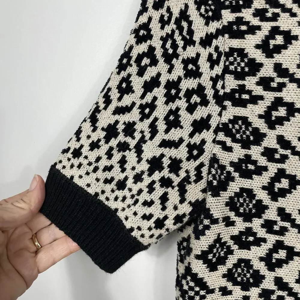 Anthropologie Maeve Ellinor Knit Top Size XS Leopard Print Wool Cashmere Blend - Picture 5 of 9